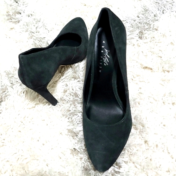 Lord & Taylor 424 Fifth Women's Suede Pumps Shoes Size 6.5 M - Picture 3 of 8